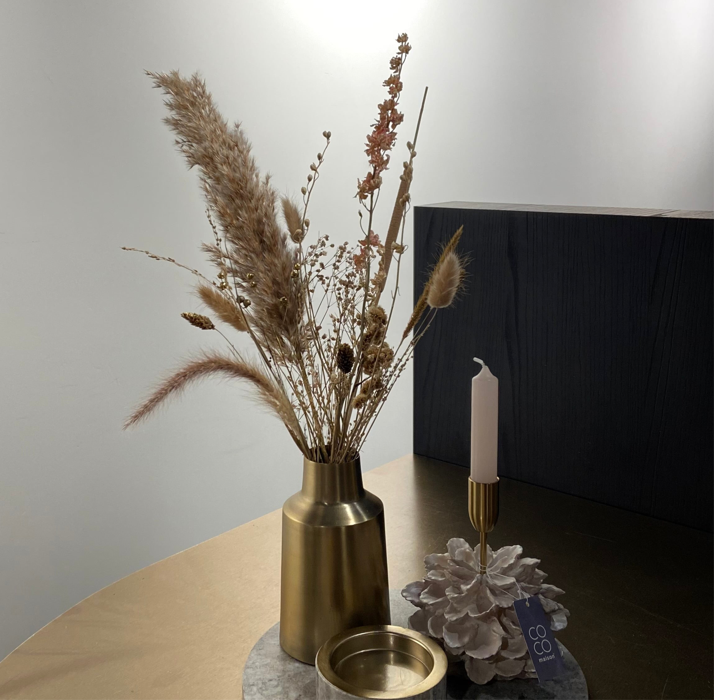 DIY Droogbloemen Beige/Goud Mix