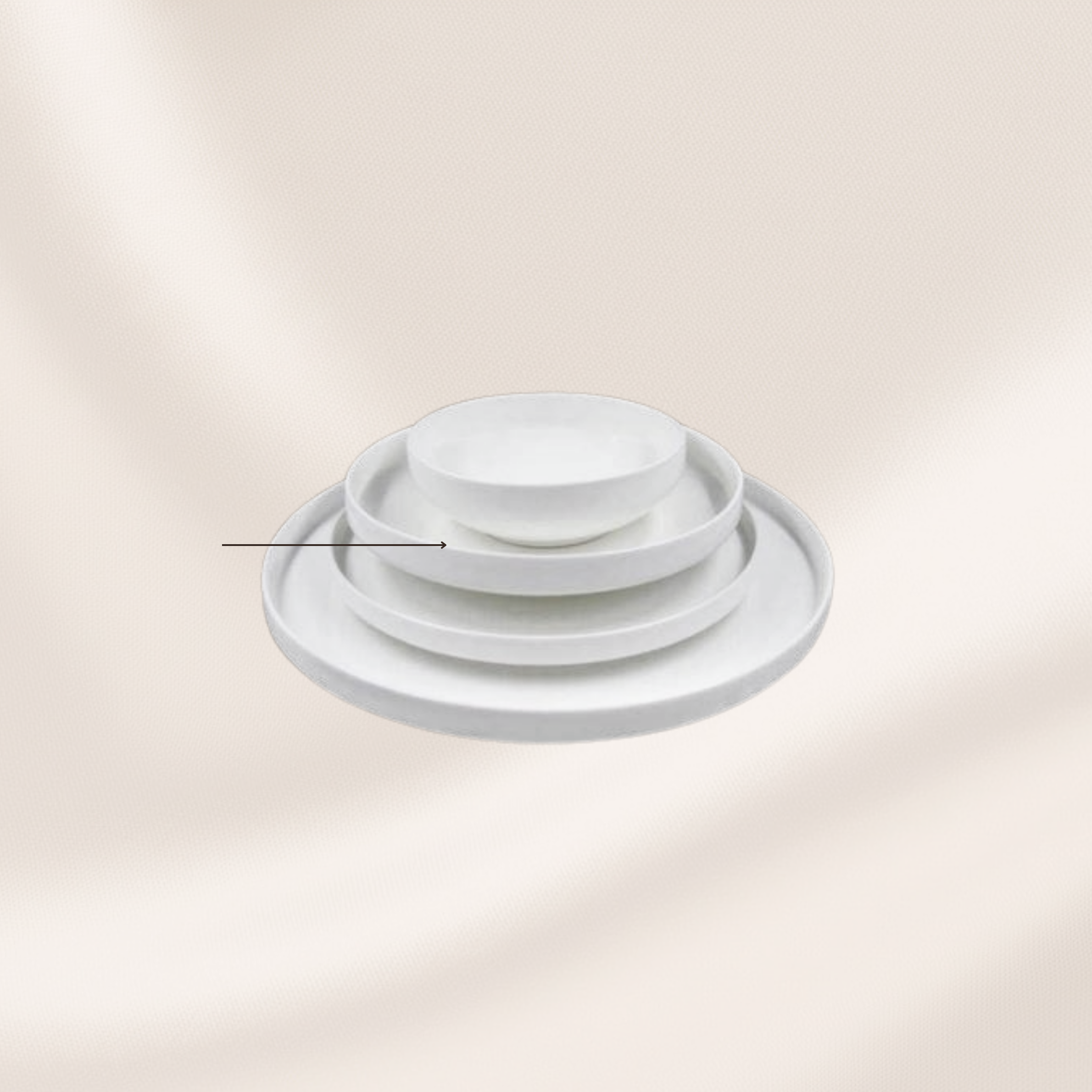 Verhuur - Bord diep met rand 19 cm - Wit
