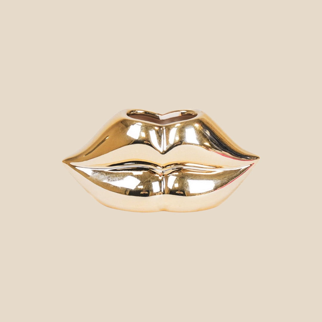 Housevitamin Lips Don't Lie Pot - Gold - 15,5x6,5x7,5cm